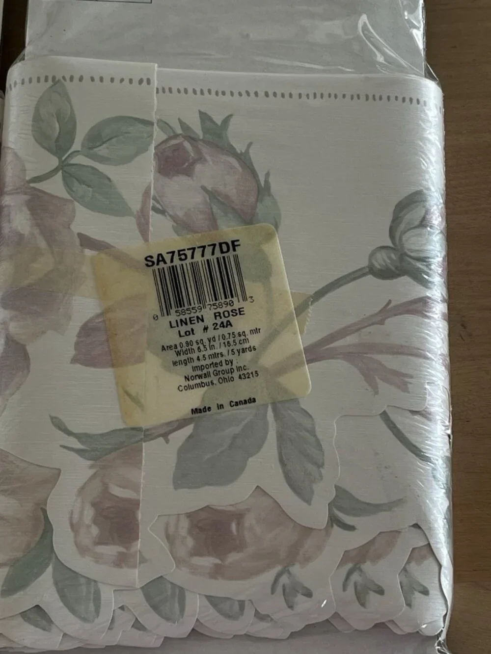 VTG Home Trends Wall Border Linen Rose 25 Yards Cottagecore Romantic Victorian